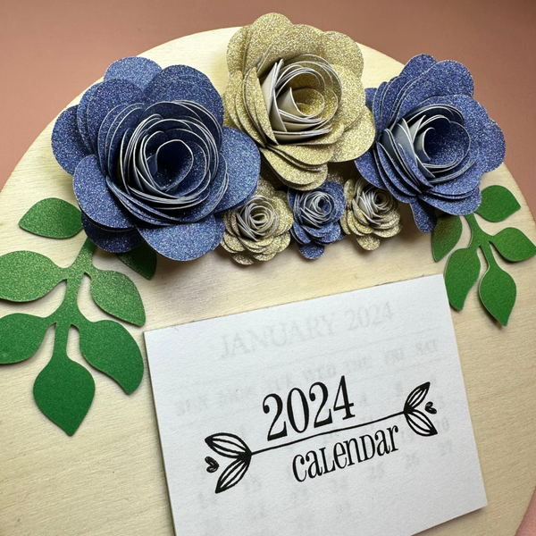 Rolled Glitter Paper Flowers Calendar Decor – The 12x12 Cardstock Shop